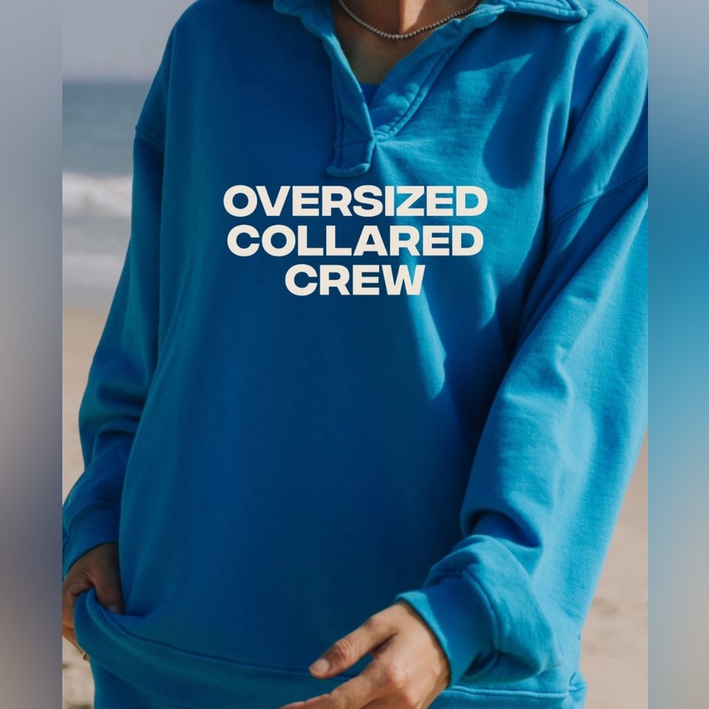 DAILY DRILLS TIDE - Oversized Collared Crew